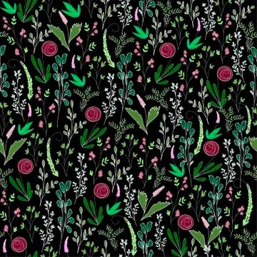 Seamless vector floral pattern Stock Illustration