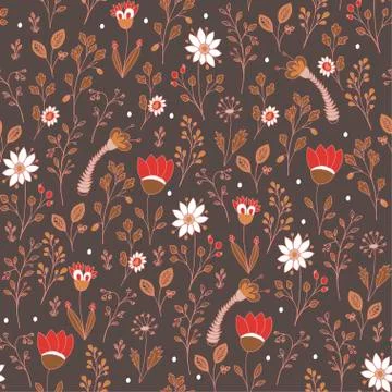 Seamless vector floral pattern Stock Illustration