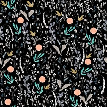 Seamless vector floral pattern Stock Illustration
