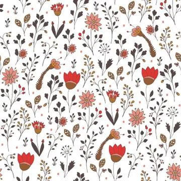 Seamless vector floral pattern Stock Illustration