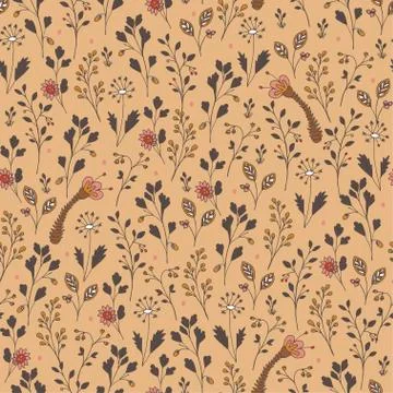 Seamless vector floral pattern Stock Illustration