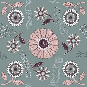 Seamless vector floral pattern. Illustrazione stock