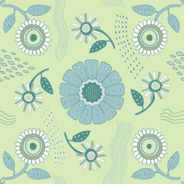 Seamless vector floral pattern. Stock Illustration