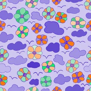 Seamless vector floral pattern Illustrazione stock
