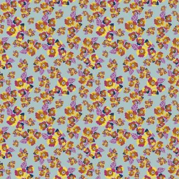 Seamless vector floral pattern on a light blue background Stock Illustration