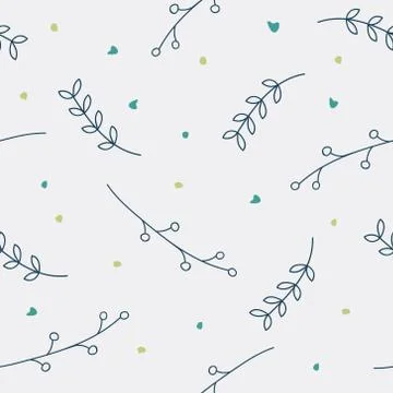 Seamless vector floral pattern. Love illustration of cute  flowe Stock Illustration