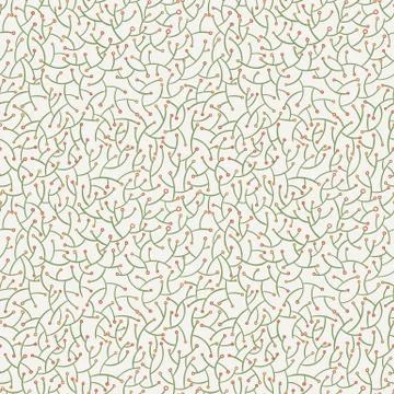 Seamless vector floral pattern of short branches of curves with flowers Illustrazione stock