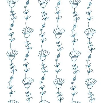 Seamless vector floral pattern, spring,summer backdrop. Hand drawn surface Stock Illustration