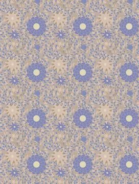 Seamless vector floral pattern for textiles, postcards using a lilac beige pa Stock Illustration