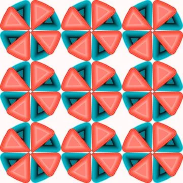 Seamless vector floral polka dot retro geometric pattern. Mid century modern イラスト素材