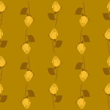 Seamless vector floral roses pattern. Ocher, gold and yellow colors Stock Illustration