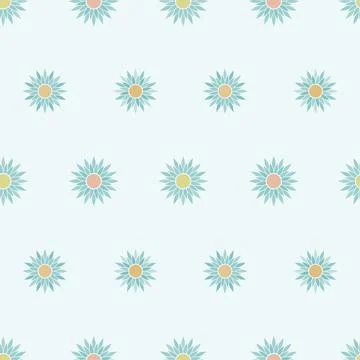 Seamless vector flower pattern. Colored geometric elements Stock Illustration