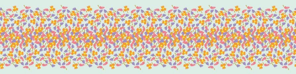 Seamless vector flowerbed border pattern 스톡 일러스트