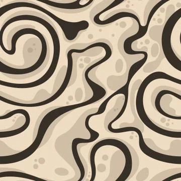 Seamless vector flowing background in brown tones. Texture for fabric or paper Stock Illustration