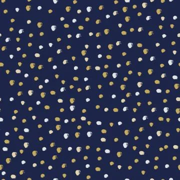 Seamless vector free hand doodle texture with dots, dry brush ink art Stock Illustration