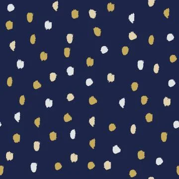 Seamless vector free hand doodle texture with dots, dry brush ink art Stock Illustration
