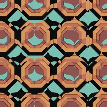 Seamless vector geometric abstract pattern with hidden heart shapes Stock Illustration