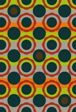 Seamless vector geometric circles pattern background in vintage colors Illustrazione stock