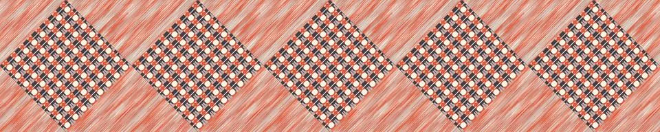 Seamless vector in geometric patchwork quilt tile border pattern. Mid century Stock Illustration