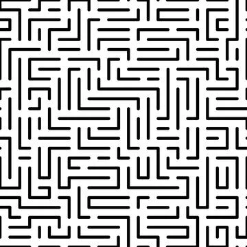 Seamless vector geometric pattern black lines isolated on white background. Stock Illustration