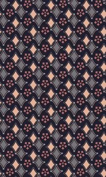 Seamless vector geometric pattern of diamonds and circles. Stock Illustration