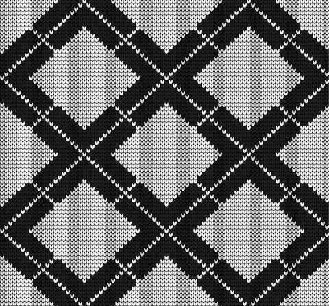 Seamless vector geometric pattern knitted black and white Illustrazione stock