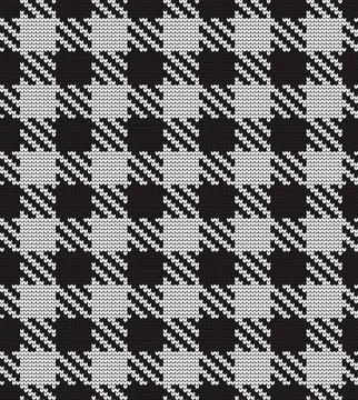 Seamless vector geometric pattern knitted black and white Illustrazione stock