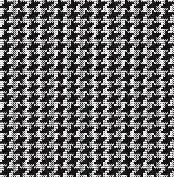 Seamless vector geometric pattern knitted black and white Illustrazione stock