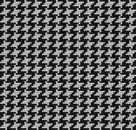 Seamless vector geometric pattern knitted black and white Stock Illustration