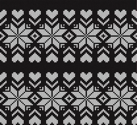 Seamless vector geometric pattern knitted black and white Stock Illustration