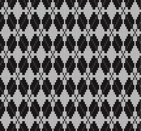 Seamless vector geometric pattern knitted black and white Stock-Illustration