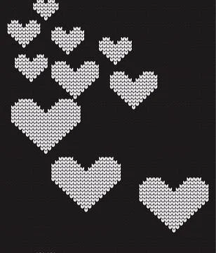 Seamless vector geometric pattern knitted black and white Stock Illustration