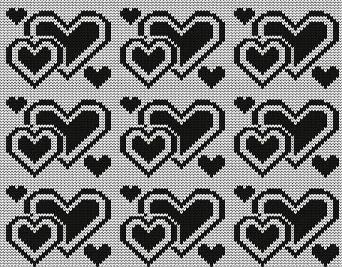 Seamless vector geometric pattern knitted black and white Stock Illustration