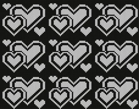 Seamless vector geometric pattern knitted black and white Stock Illustration