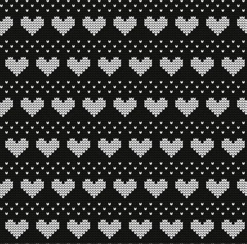 Seamless vector geometric pattern knitted black and white Stock Illustration