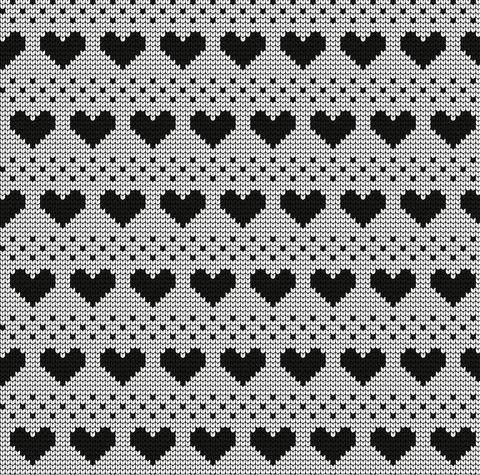 Seamless vector geometric pattern knitted black and white Stock Illustration