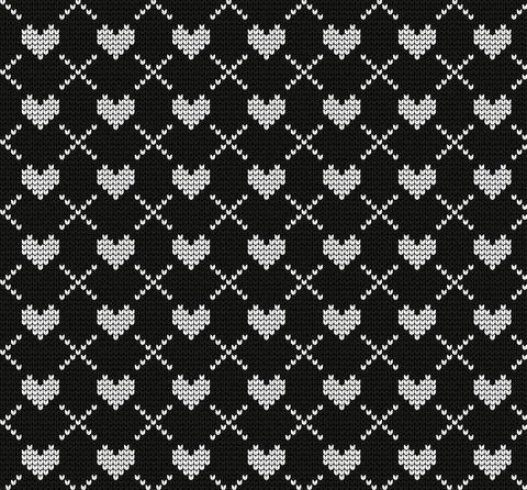 Seamless vector geometric pattern knitted black and white Illustrazione stock