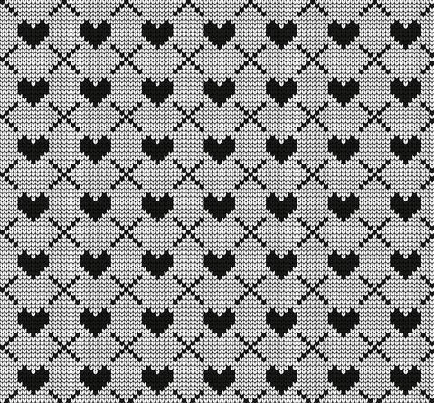 Seamless vector geometric pattern knitted black and white Illustrazione stock