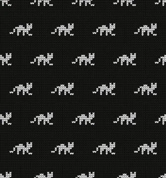 Seamless vector geometric pattern knitted black and white Stock-Illustration