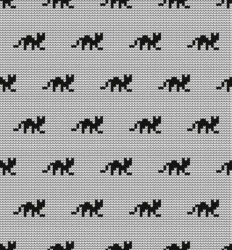 Seamless vector geometric pattern knitted black and white Illustrazione stock