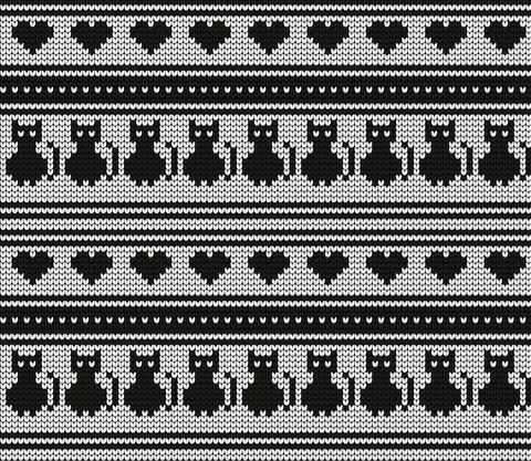 Seamless vector geometric pattern knitted black and white Illustrazione stock