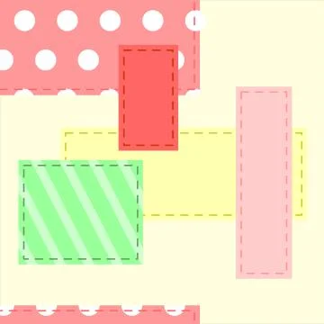 Seamless Vector Geometric Pattern Of Pieces Of Different Fabrics; From Patche Stock Illustration