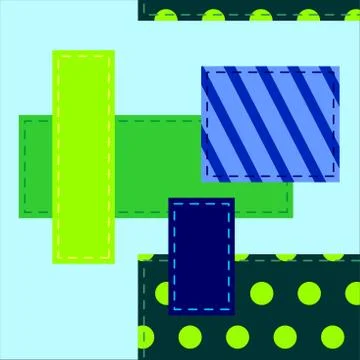 Seamless Vector Geometric Pattern Of Pieces Of Different Fabrics; From Patche Stock Illustration