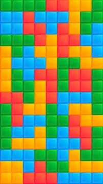 Seamless vector geometric pattern. Puzzle Tetris Block Slide Stock Illustration