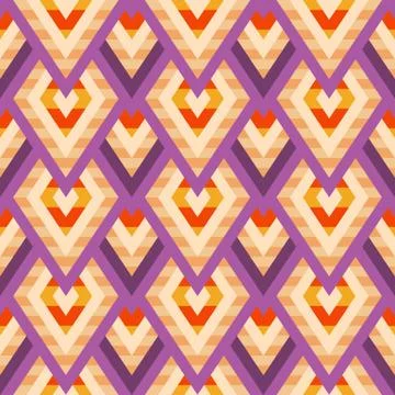 Seamless vector geometric pattern of rhombuses and triangles Illustrazione stock