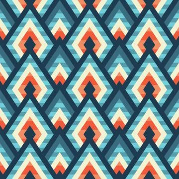 Seamless vector geometric pattern of rhombuses and triangles Stock Illustration