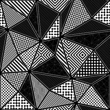 Seamless vector geometric pattern. Triangles geometric background, Illustrazione stock