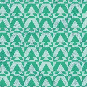 Seamless vector geometric pattern with triangular spruce trees Stock Illustration