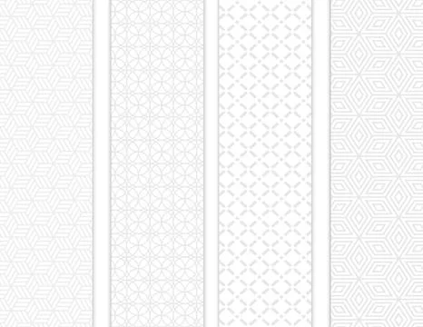 Seamless vector geometric patterns set Stock Illustration