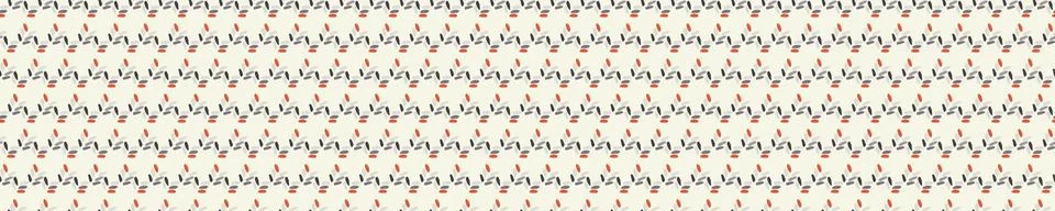 Seamless vector in geometric polygon shape border pattern. Mid century modern Stock Illustration